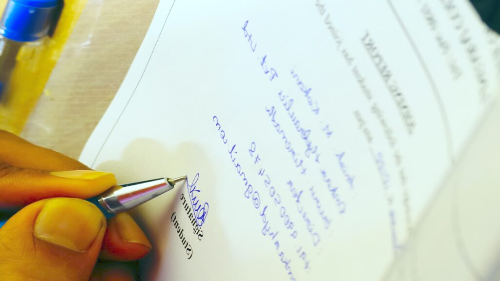 un document à signer