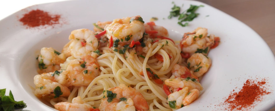 plats italiens, pates à la crevette